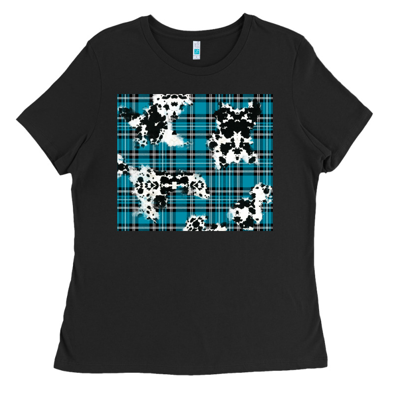 Winter Plaid And Cowhide Pattern Ladies Tee by RanaPortraitStore | Teevron