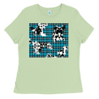 Matcha winter plaid and cowhide pattern Ladies Tee - RanaPortraitStore