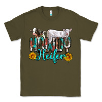 Army Green western howdy heifer Classic Tee - NancyCooperArtShop