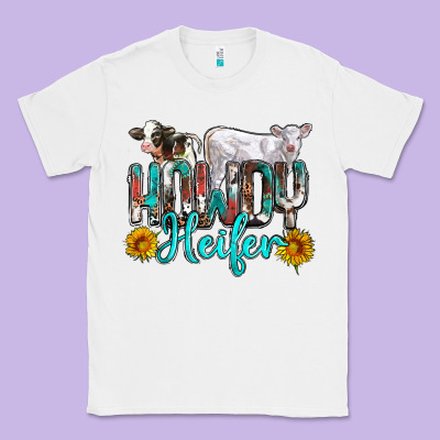 Western Howdy Heifer Classic Tee Designed By Nancycooperartshop