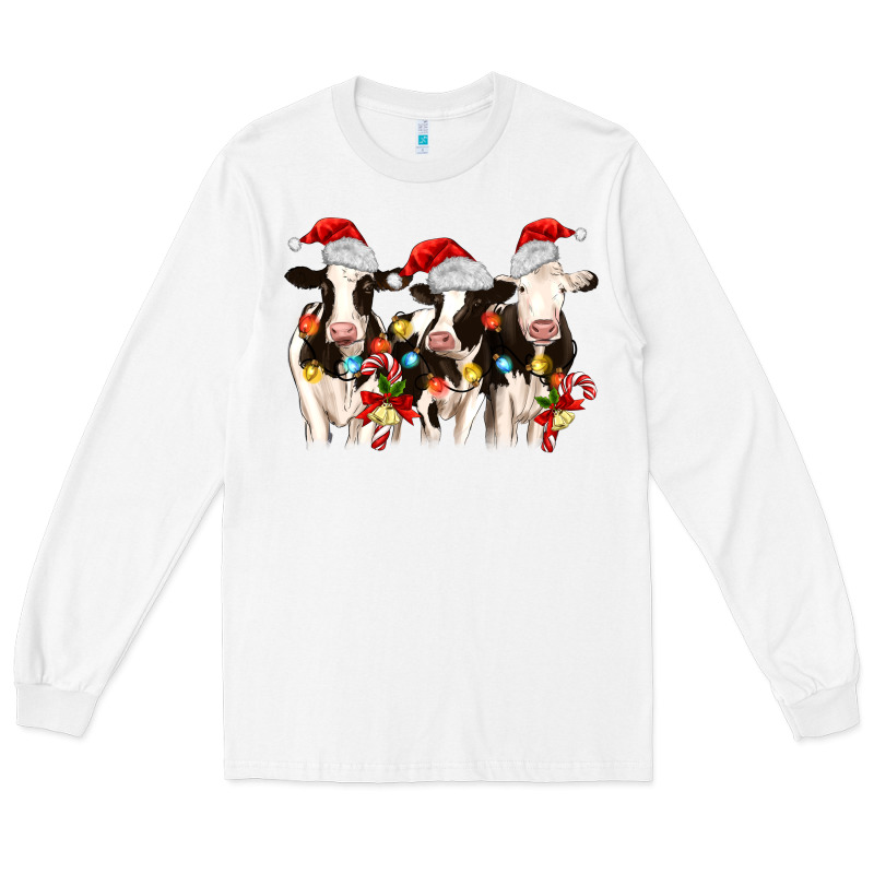 Christmas Three Cows Long Sleeve Tee by MaliasSmallBusiness | Teevron