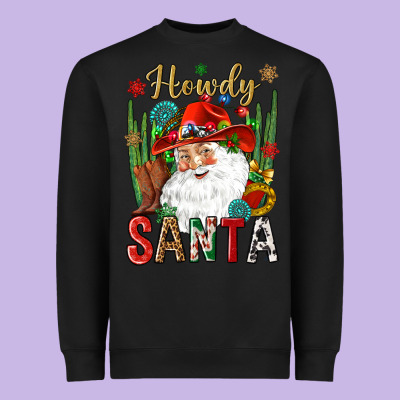 Howdy Santa Heavyweight Sweatshirt Designed By Nancycooperartshop