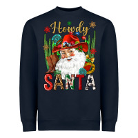 Navy Howdy Santa Heavyweight Sweatshirt - NancyCooperArtShop