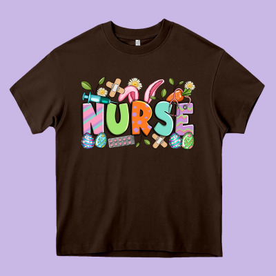 Easter Nurse Heavy Core Tee Designed By Artiststas