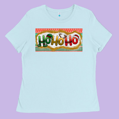 Ho Ho Ho Ladies Tee Designed By Bundleandbundleshop