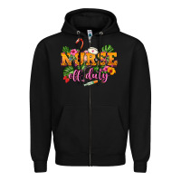 Black Nurse off duty Zipper Hoodie - NancyCooperArtShop