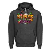 Charcoal Heather Nurse off duty Zipper Hoodie - NancyCooperArtShop