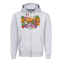 Heather Grey Nurse off duty Zipper Hoodie - NancyCooperArtShop