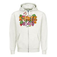 Oatmeal Heather Nurse off duty Zipper Hoodie - NancyCooperArtShop