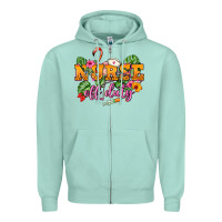 Seafoam Nurse off duty Zipper Hoodie - NancyCooperArtShop