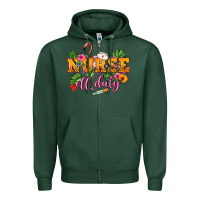 Sports Green Nurse off duty Zipper Hoodie - NancyCooperArtShop