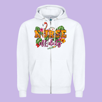 Nurse Off Duty Zipper Hoodie Designed By Nancycooperartshop