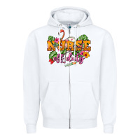 White Nurse off duty Zipper Hoodie - NancyCooperArtShop