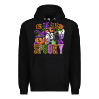 Black tis the season to be spooky Premium Hoodie - CowGirlArtShop