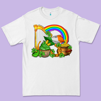 St Patricks Day  Rainbow Shamrocks Premium Tee Designed By Adodesignshop
