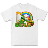 White st patricks day  rainbow shamrocks Premium Tee - AdoDesignShop