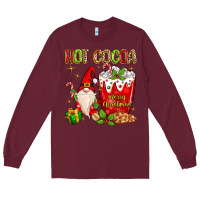 Burgundy Christmas gnome hot cocoa Long Sleeve Tee - MaliasSmallBusiness
