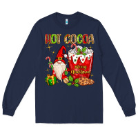 Navy Christmas gnome hot cocoa Long Sleeve Tee - MaliasSmallBusiness