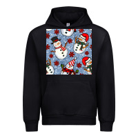 Black christmas snowman seamless pattern Urban Hoodie - BundleAndBundleShop