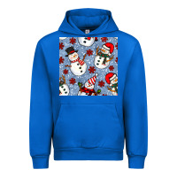Cobalt christmas snowman seamless pattern Urban Hoodie - BundleAndBundleShop