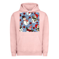 Pigment Salmon christmas snowman seamless pattern Urban Hoodie - BundleAndBundleShop