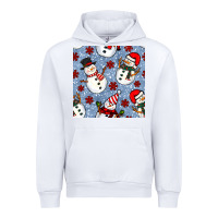 White christmas snowman seamless pattern Urban Hoodie - BundleAndBundleShop