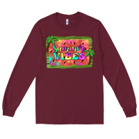 Burgundy summer vibes watermelon Long Sleeve Tee - JahusDesignShop
