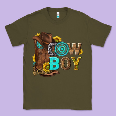 Western Cowboy Classic Tee Designed By Nancycooperartshop