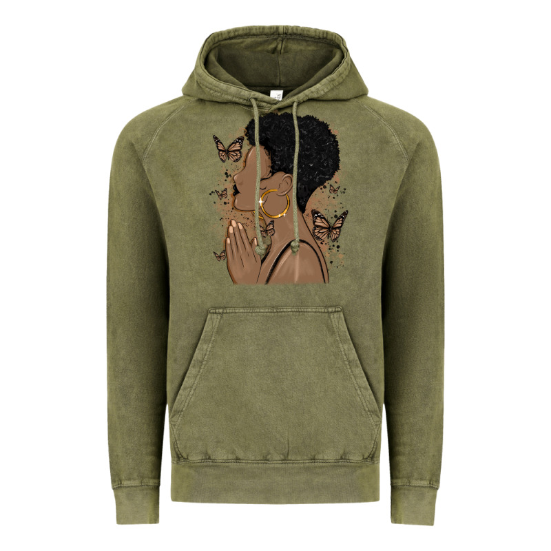 Black Woman Praying Vintage Hoodie by MaliasSmallBusiness | Teevron