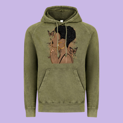 Black Woman Praying Vintage Hoodie Designed By Maliassmallbusiness