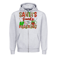 Heather Grey Santa's Favorite Phlebotomist Zipper Hoodie - texasbilliewilder