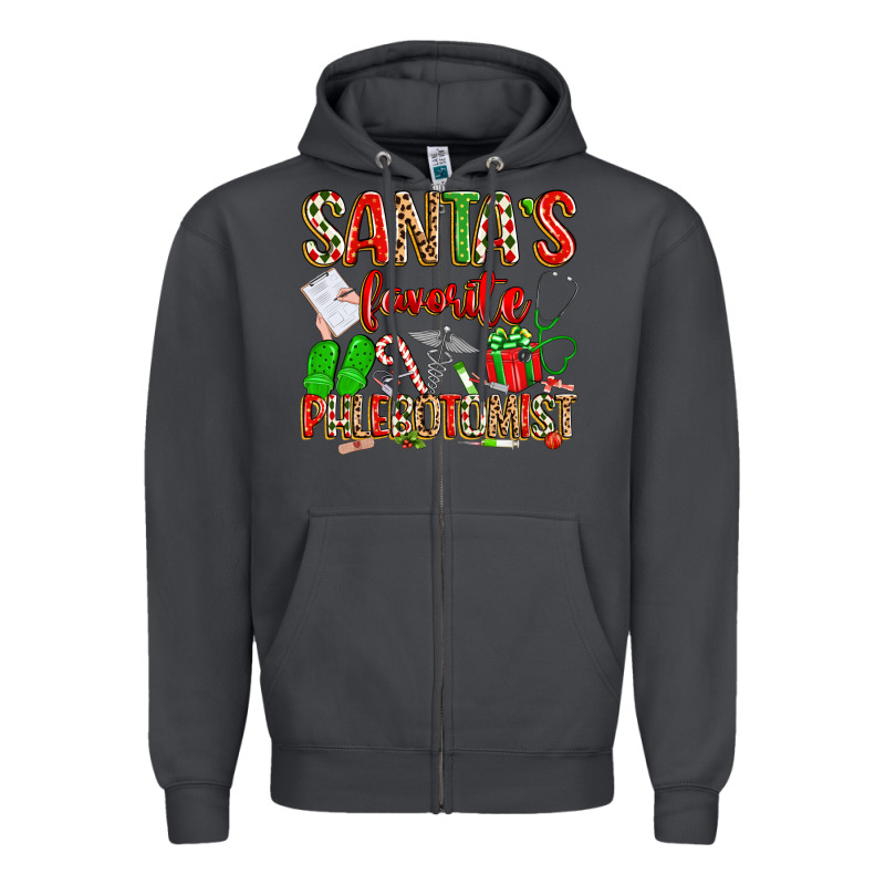 Santa's Favorite Phlebotomist Zipper Hoodie by texasbilliewilder | Teevron