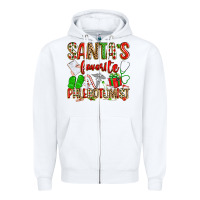 White Santa's Favorite Phlebotomist Zipper Hoodie - texasbilliewilder