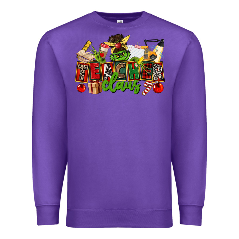 Teacher Claus Christmas Premium Sweatshirt by CowGirlArtShop | Teevron