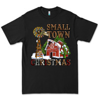 Black small town christmas with barn and cactus Premium Tee - AdoDesignShop