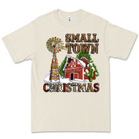 Small Town Christmas With Barn And Cactus Premium Tee | Teevron