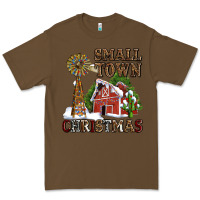 Cacao small town christmas with barn and cactus Premium Tee - AdoDesignShop