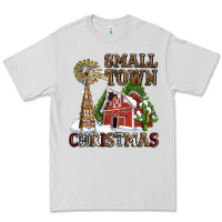 Dove Grey small town christmas with barn and cactus Premium Tee - AdoDesignShop