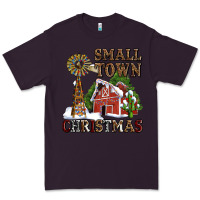 Plum small town christmas with barn and cactus Premium Tee - AdoDesignShop