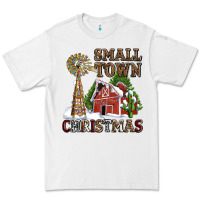 White small town christmas with barn and cactus Premium Tee - AdoDesignShop