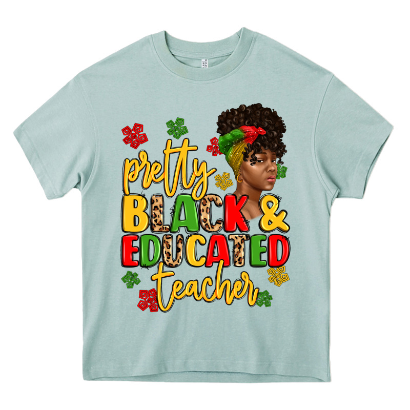 Pretty Black And Educated Teacher Heavy Core Tee by Artiststas | Teevron