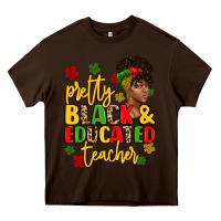 Chocolate Brown pretty black and educated teacher Heavy Core Tee - Artiststas