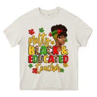 Cream pretty black and educated teacher Heavy Core Tee - Artiststas