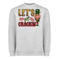 Heather Grey Let's get crackin Christmas Heavyweight Sweatshirt - NancyCooperArtShop