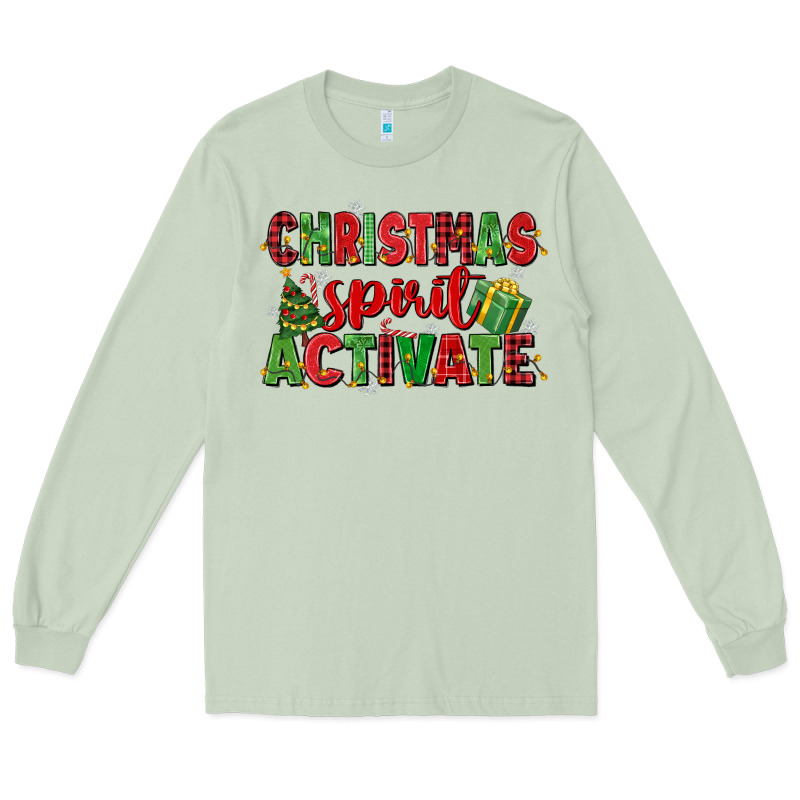 Christmas Spirit Activate Long Sleeve Tee by MaliasSmallBusiness | Teevron