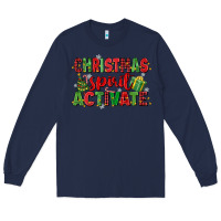 Navy christmas spirit activate Long Sleeve Tee - MaliasSmallBusiness