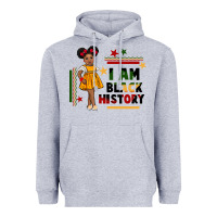 Heather Grey i am black history black girl peekaboo juneteenth Heavyweight Hoodie - CowGirlArtShop