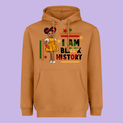 I Am Black History Black Girl Peekaboo Juneteenth Heavyweight Hoodie Designed By Cowgirlartshop