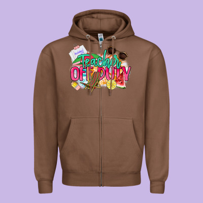 Teacher Off Duty Zipper Hoodie Designed By Nancycooperartshop