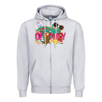 Heather Grey teacher off duty Zipper Hoodie - NancyCooperArtShop